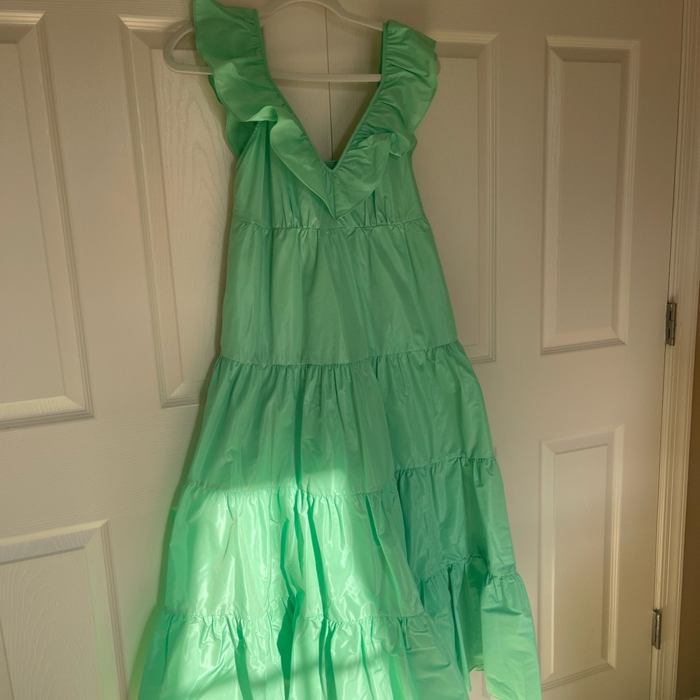 Jcrew maxi dress with tiers, 00, green
